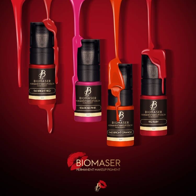 Biomaser PMU Pigment Set Permanent Makeup Ink for Eyebrow Lip Eyeliner Microblading High Density Color